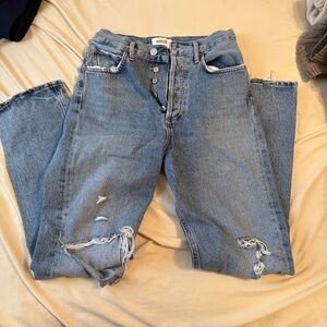 AGOLDE Women's Blue Distressed Jeans